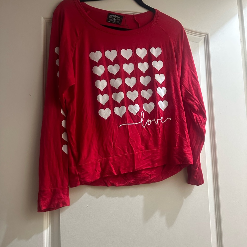 Red heart long sleeve